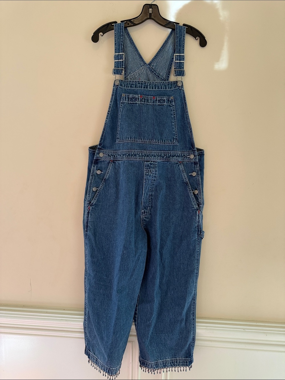 GAP Blue Denim Shirt with Navy Logo Patch 100% Cotton Size Large